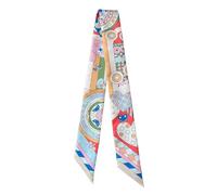 JERLA 100% Mulberry silk Scarf Head Hair Ribbon Bag scarf Handbag Handle wrap Tie Bundle Neckerchief Scarf for women (Dream bird pink)