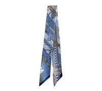 JERLA 100% mulberry silk scarf Head Hair Ribbon Handle wrap Tie Bundle Scarf Scarf Scarf for Women, Briglia blu, 33.5"×1.97"