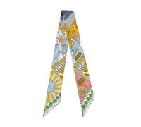 JERLA 100% seta di gelso sciarpa testa capelli nastro borsa maniglia avvolgere cravatta bundle sciarpa fazzoletto sciarpa per le donne, Rare Jewels Arancio, 33.5"×1.97"