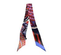 JERLA 100% seta di gelso sciarpa testa capelli nastro borsa maniglia avvolgere cravatta bundle sciarpa fazzoletto sciarpa per le donne, Jungle Nero e Rosso, 33.5"×1.97"