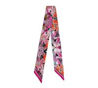 JERLA 100% seta di gelso sciarpa testa capelli nastro borsa maniglia avvolgere cravatta bundle sciarpa fazzoletto sciarpa per le donne, Dipinto A Olio Rosso Violaceo, 33.5"×1.97"