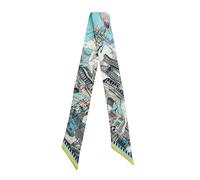 JERLA 100% seta di gelso sciarpa testa capelli nastro borsa maniglia avvolgere cravatta bundle sciarpa fazzoletto sciarpa per le donne, Sella Blu Navy, 33.5"×1.97"