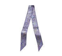 JERLA 100% seta di gelso sciarpa testa capelli nastro borsa maniglia avvolgere cravatta bundle sciarpa fazzoletto sciarpa per le donne, Piante Viola, 33.5"×1.97"