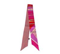 JERLA 100% seta di gelso sciarpa testa capelli nastro borsa maniglia avvolgere cravatta bundle sciarpa fazzoletto sciarpa per le donne, Cerchio Catena Rosa Rosso, 33.5"×1.97"