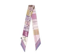JERLA 100% seta di gelso sciarpa testa capelli nastro borsa maniglia avvolgere cravatta bundle sciarpa fazzoletto sciarpa per donne uomini, Viola Cavallo, 33.5"×1.97"