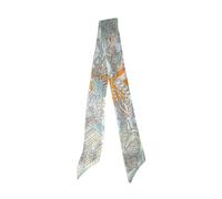 JERLA - foulard in 100% seta di gelso per testa e capelli, nastro per borsa per avvolgere il manico, fiocco per capelli,cravatta, fazzoletto da donna, Blu e verde., 33.5"×1.97"