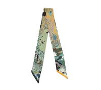 JERLA Sciarpa 100% in seta di gelso per capelli Sciarpa per manico della borsetta Fascia per la testa Fascia per capelli Fascia da collo per donna e uomo, Verde foresta, 33.5"×1.97"