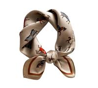 JERLA Sciarpa da collo in 100% seta di gelso, 53,3 x 53,3 cm, piccola sciarpa quadrata da donna, confezione regalo, Champagne Cavallo, Small