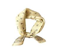 JERLA Sciarpa da uomo e donna, piccola, quadrata, 100% vera seta di gelso, raso, sciarpa per capelli, sciarpa per il viso, 53,3 x 53,3 cm, Paisley beige, S