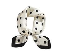 JERLA - Sciarpa per capelli, da uomo, piccola, quadrata, 100% seta di gelso, 53,3 x 53,3 cm - Bianco -