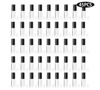 Jerliflyer 45 pz 1.2ml Mini Tubi Trasparenti per Lucidalabbra Fai da Te Piccolo Tubo per Rossetto Contenitore Bottiglie Vuote per Campioni di Rossetto, Balsami per Labbra (Tappo