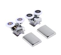 Jerliflyer Guide per Porta Doccia,Rullo per Porta Doccia Muto,Rulli per Porta Doccia con Doppia Parte Superiore E Inferiore in Lega di Zinco Ruote per Porta Doccia Ruota da 26 Mm