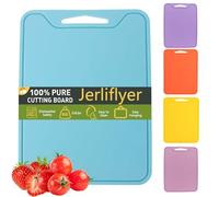 Jerliflyer Silicone Alimentare Tagliere, 11,8 x 8,7in Taglieri Bifacciali, Senza BPA, Antigraffio Lavabile Lavastoviglie, Antiscivolo Tagliere Cucina per Carne Verdura Frutta Pane (Blu)