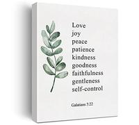 JerLoe Christian Canvas Wall Art Galati 5:22 Frutto dello Spirito Stampa su tela Scrittura positiva Pittura su tela Decorazione da parete per la casa Regalo incorniciato 30,5 x 38,1 cm