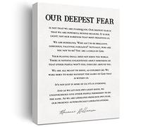 JerLoe Marianne Williamson - Quadro da parete con scritta Our Deepest Fear su tela positiva, 30,5 x 38,1 cm