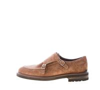 Jerold Wilton Uomo Scarpa con Doppia Fibbia in camoscio Marrone Chiaro. Suola Gomma Color Marrone Size 42.5 EU (UK 8.5)