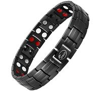 JEROOT 4 Elementi Braccialetto Magnetico Terapeutico In Titanio della Salute Antistress per Artrite Antidolorifico Braccialetti Magnetic da Uomo Efficaci Terapie Alternative(3500 Gauss)