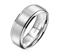 JEROOT Anello Magnetico In Titanio, Anelli Magnetic da Uomo Donna Argento, Linfatico della Salute Antistress per Terapia Dolorosa, Larga 8mm Magnetoterapia 25