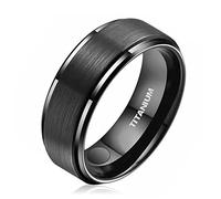 JEROOT Anello Magnetico In Titanio, Anelli Magnetic da Uomo Donna Nero, Linfatico della Salute Antistress per Terapia Dolorosa, Larga 8mm Magnetoterapia 22