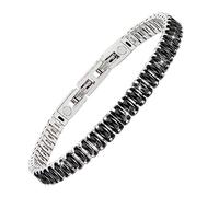 JEROOT pulsera magnética de las mujeres, pulsera de piedra de longitud ajustable con la herramienta de ferroso tamaño pulsera de acero inoxidable (Nero B)