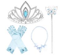 JerrisApparel Principessa Accessori Bimba Compleanno Cosplay Festa Travestimento (Taglia unica, Blu 1)