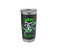 Jerry Crushin' It Since Day One Astronauta Dinosaur Cartoon Bicchiere termico in acciaio inox doppia parete