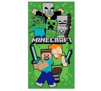 Jerry Fabrics Asciugamano da bagno per bambini, telo da bagno, telo da spiaggia, telo da doccia, per ragazze e ragazzi, 100% cotone, 70 x 140 cm (Minecraft)