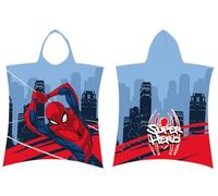 "Jerry Fabrics Asciugamano Poncho in cotone per bambini Marvel SpiderMan 115x50 cm | Asciugamano da bagno Poncho con cappuccio | Asciugamano da surf per piscina | Accappatoio morbido e assorbente per