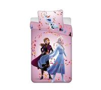Jerry Fabrics Biancheria da letto per bambini Frozen con copripiumino 140 x 200 cm e federa 60 x 80 cm, in cotone certificato Oeko-Tex Standard, per ragazze, Frozen