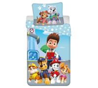 Jerry Fabrics Biancheria da letto per bambini Paw Patrol Ryder Chase Marshall Rubble Skye Everest Liberty Cani Coperta 140 x 200 + federa 70 x 90 cm, 100% cotone