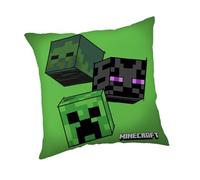 Jerry Fabrics Cuscino quadrato ufficiale di Minecraft, motivo The Mobs, 40 x 40 cm, con personaggi Creeper, Zombie ed Enderman, morbido cuscino in peluche per camera dei bambini o sala giochi