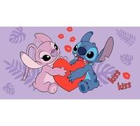 Jerry Fabrics Disney Lilo & Stitch - Telo mare Stitch & Angel Kiss, 70 x 140 cm, 100% cotone