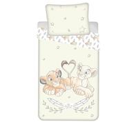 Jerry Fabrics Disney Lion King Best Friends con effetto brillante, set di biancheria da letto, copripiumino da 140 x 200 cm, federa per cuscino da 70 x 90 cm. Cotone