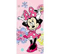 Jerry Fabrics Disney Minnie Mouse - Asciugamano per la doccia, telo da spiaggia, telo da bagno, 70 x 140 cm, multicolore