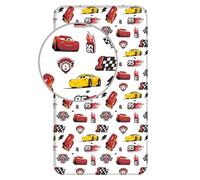 Jerry Fabrics F - Lenzuolo con angoli - Cars - Bianco - 1 pezzo - Bambino - 1 persona - Angoli elastici - 90 x 200 cm - 100% cotone