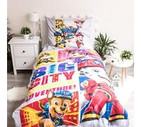 Jerry Fabrics F - Parure da letto - Pat Patrol - 2 pezzi - Bambino - Copripiumino - Reversibile - 140 x 200 - Federa - 70 x 90 cm - 100% cotone