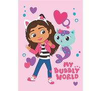 Jerry Fabrics Gabby's - Coperta in pile per casa delle bambole, morbida e accogliente per bambini, 100% poliestere, 100 x 150 cm, leggera, con motivo "Bubbly World", ideale per letto, divano o viaggio