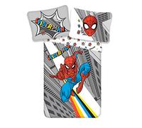 Jerry Fabrics Marvel Spiderman - Set di 2 lenzuola, 140 x 200 cm, 70 x 90 cm, 100% cotone, multicolore