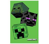 Jerry Fabrics Minecraft - Coperta in pile per bambini Creeper Zombie Enderman, 100% poliestere, 100 x 150 cm, colore: Verde