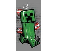 Jerry Fabrics Minecraft Metro Art Creeper - Telo da bagno, 70 x 140 cm