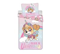 Paw Patrol - Biancheria da letto per bambini I Believe in Unicorns - Skye Unicorno, 140 x 200 cm + federa 70 x 90 cm, 100% cotone