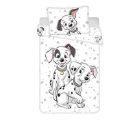 Jerry Fabrics Parure da letto 101 dalmata, per lettino o letto piccolo, copripiumino 100 x 135 cm + federa 40 x 60 cm, reversibile