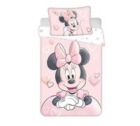 Jerry Fabrics Set di biancheria da letto Minnie Powder Pink per letto bambino o Junior, 100% cotone, copripiumino 100 x 135 cm + federa per cuscino