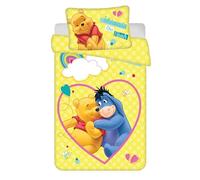 Jerry Fabrics Set di biancheria da letto per bambini, copripiumino 100 x 135 cm e federa 40 x 60 cm, motivo Disney Winnie The Pooh, 100% cotone, per ragazzi e ragazze