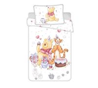 Jerry Fabrics Set di biancheria da letto per lettino, motivo: Winnie the Pooh, copripiumino 100 x 135 cm + federa 40 x 60 cm, 100% cotone, morbido set di biancheria da letto per neonati o letti