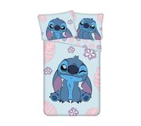 Jerry Fabrics Set di biancheria da letto reversibile Stitch, copripiumino 140 x 200 cm e federa grande 70 x 90 cm, 100% cotone, multicolore