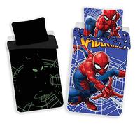 Jerry Fabrics Set Letto Spiderman incandescente, Cotone, Multicolore, Size 70x90 + 140x200 cm, 2 unità