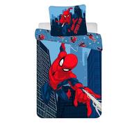 Jerry Fabrics Spider-Man Blue 08 Biancheria da Letto per Bambini Copripiumino 160 x 200 cm e Federa 70 x 80 cm 100% Cotone