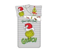 Jerry Fabrics The Grinch Guess Who's Back, Set Biancheria da Letto in Cotone 100%, Copripiumino 140x200 cm con Federa 70x90 cm, Idea Regalo Natale