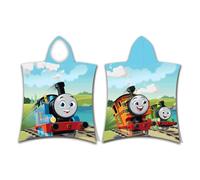 Jerry Fabrics Thomas The Tank Engine and Friends - Asciugamano da spiaggia con cappuccio, per bambini e bambine